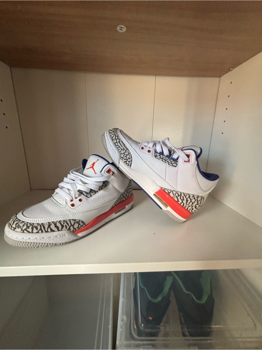 Jordan Kids White/Red/Blue Retro 3 Low Sneaker